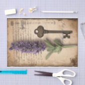  lavender met sleutel voor ontkoppeling van oud pa tissuepapier (Craft)