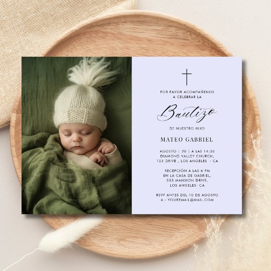 Lavender Mexicaanse Uitnodiging Voor Doopfeest Fot