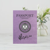 Lavender Mexico Passport Bewaar de datum Save The Date (Staand voorkant)