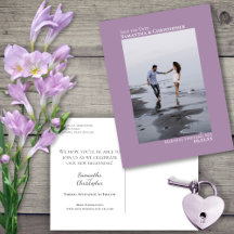 Lavender Minimalist Weddenschap Foto slaat de datu
