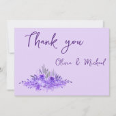 Lavender minimalistisch elegant bruiloft Hartelijk Bedankkaart (Voorkant)