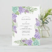 Lavender Mint Delicate Spring Wedding Kaart (Staand voorkant)