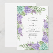 Lavender Mint Delicate Spring Wedding Kaart (Voorkant / Achterkant)