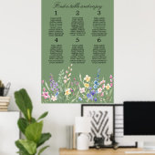 Lavender Mint Floral Wedding Seating Chart Poster (Thuiskantoor)