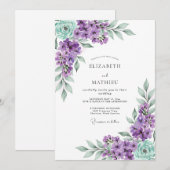Lavender Mint Lovely Spring Wedding Kaart (Voorkant / Achterkant)