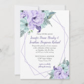 Lavender Mint Paarse Geometrische Waterverf Peonie Kaart (Voorkant)