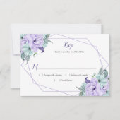 Lavender Mint Waterverf Peonies Geometric RSVP (Voorkant)