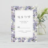 Lavender mint wild orchids floral RSVP  Kaart (Staand voorkant)