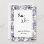 Lavender mint wild orchids floral Save the Date Kaart (Voorkant)