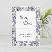 Lavender mint wild orchids floral Save the Date Kaart (Staand voorkant)