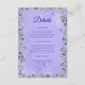 Lavender Mist Garden Wedding Details Card Informatiekaartje (Voorkant)
