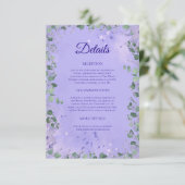 Lavender Mist Garden Wedding Details Card Informatiekaartje (Staand voorkant)