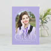 Lavender Modern 2 Photo Arch Afstuderen Aankondiging (Staand voorkant)