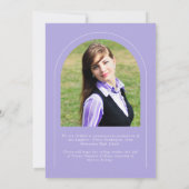 Lavender Modern 2 Photo Arch Afstuderen Aankondiging (Achterkant)