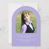 Lavender Modern Arch 2 Foto Afstudeerder Aankondig Kaart (Achterkant)