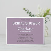 Lavender Modern Classic Vrijgezellenfeest Folie Uitnodiging (Staand Voorkant)