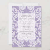 Lavender Modern Damask Vrijgezellenfeest Party Kaart (Voorkant)