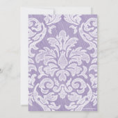 Lavender Modern Damask Vrijgezellenfeest Party Kaart (Achterkant)