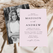 Lavender Modern Elegance Photo Wedding Kaart