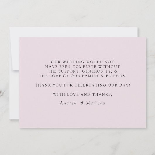 Lavender Modern Elegance Wedding Bedankkaart (Achterkant)