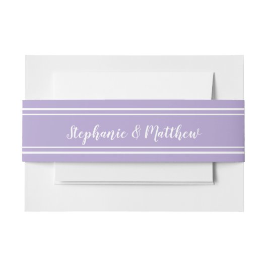 Lavender Modern Elegant Wedding Invitation Uitnodigingen Wikkel (Voorkant Voorbeeld)
