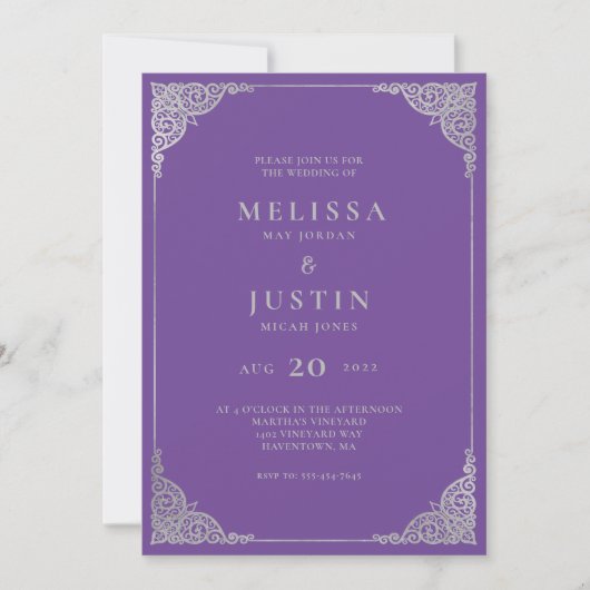 lavender Modern Simplistic Wedding Uitnodiging (Voorkant)