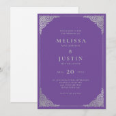 lavender Modern Simplistic Wedding Uitnodiging (Voorkant / Achterkant)
