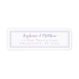 Lavender Modern Wedding RSVP Return Address Etiket