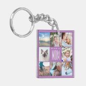 Lavender Moederdag mam Familie Foto Collage Sleutelhanger (Voorkant Links)