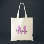 Lavender Monogram Black Script Name Canvas tas<br><div class="desc">Lavender Monogram Black Script Name Canvas tas. Kan als geschenk aan familie en vrienden worden gegeven op hun verjaardag en Kerstmis.</div>