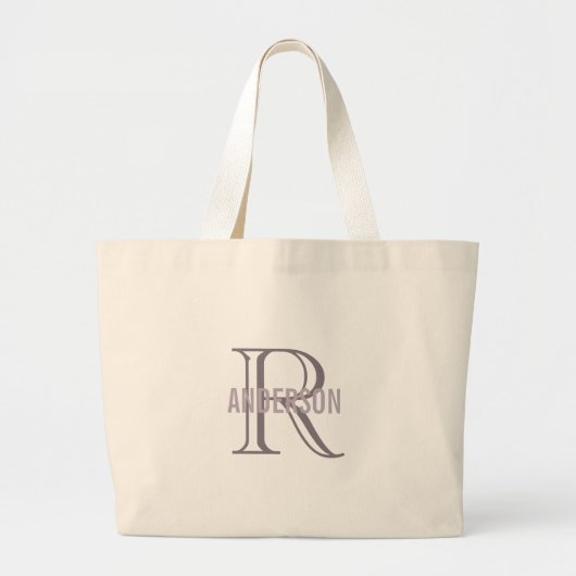 Lavender Monogram Bridesmaid Grote Tote Bag (Voorkant)