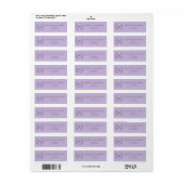 Lavender monogram initial wreath return address etiket (Full Sheet)