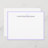 Lavender-monogram monogram met eenvoudige microfoo notitiekaartje (Voorkant / Achterkant)