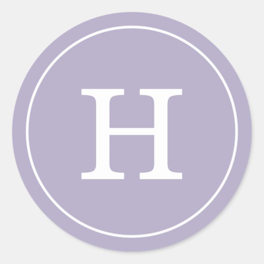 Lavender Monogram Ronde Sticker (Voorkant)