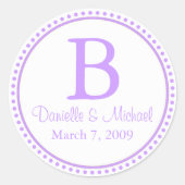 Lavender Monogram Ronde Sticker (Voorkant)