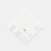 Lavender Monogram Swash Script White Cocktail Servet (Hoek)