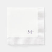 Lavender Monogram Swash Script White Cocktail Servet (Voorkant)
