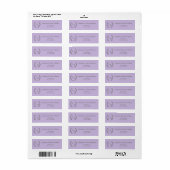 Lavender monogrammed wreath return address etiket (Full Sheet)