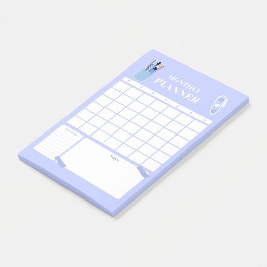 Lavender Monthly Planner Layout Art Post-it® Notes (Schuin)