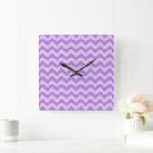 Lavender Moroccan Moods Chevrons Vierkante Klok (Huis)