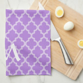 Lavender Moroccan Moods Quatrefoil met Initiaal Theedoek (Quarter Fold)