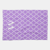 Lavender Moroccan Moods Quatrefoil met Initiaal Theedoek (Horizontaal)