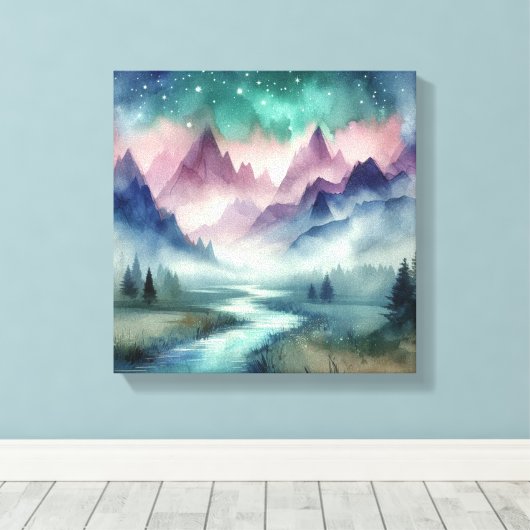 Lavender Mountain Glow Back to School Canvas Afdruk (Insitu (Houten vloer))