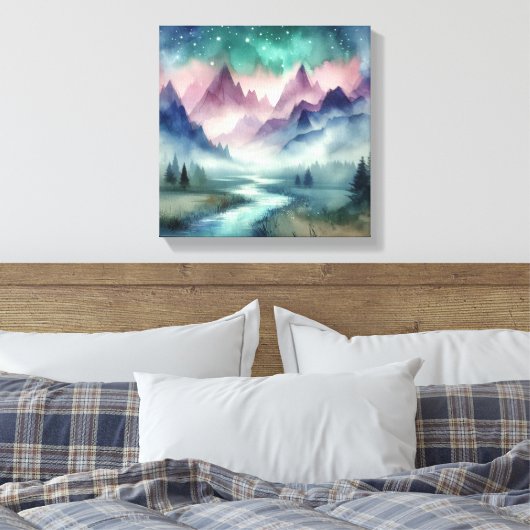 Lavender Mountain Glow Back to School Canvas Afdruk (Insitu (Slaapkamer))