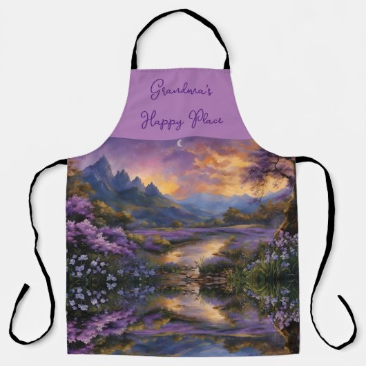 Lavender Mountain Valley bij zonsopgang Schort (Voorkant)