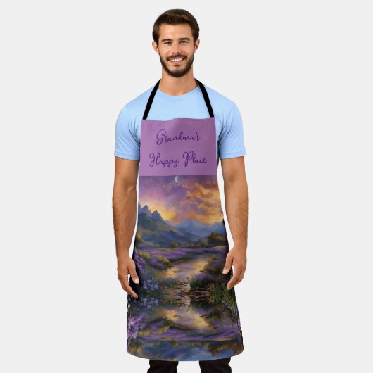 Lavender Mountain Valley bij zonsopgang Schort (Gedragen)