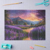 Lavender Mountain Valley bij zonsopgang Tissuepapier (Craft)