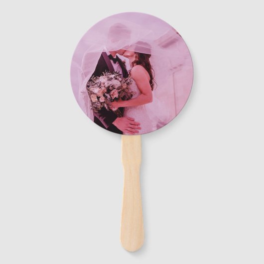 Lavender Mr en Mrs Photo Wedding Handwaaier (Achterkant)