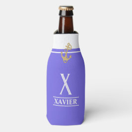 Lavender Nautical Monogrammed Bottle Cooler