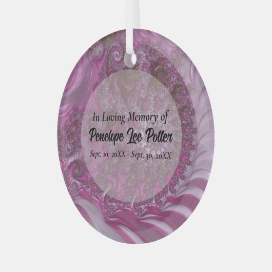 Lavender Nautilus Fractal Memorial Suncatcher Glas Ornament (Voorkant links)